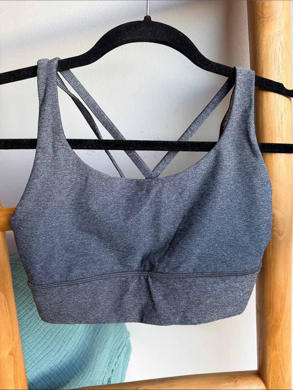 lululemon athletica Heather Charcoal Gray Crisscross Sports Bra